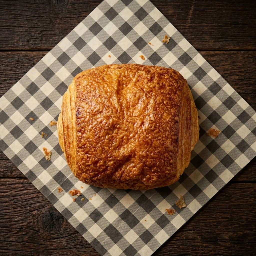 Classic chocolate croissant with flaky layers